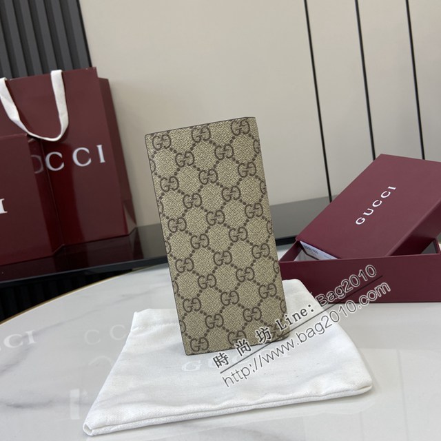 Gucci專櫃古馳最新款Emblem系列經典圖案錢包男士長錢夾 jh2700型號：821213